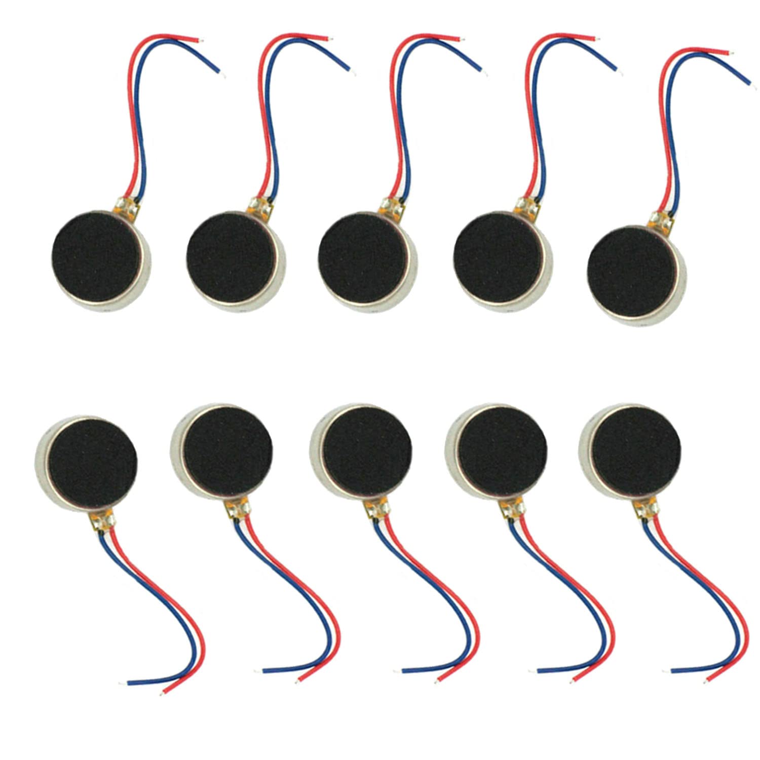 10PCS DC 3V Mini motores de vibración 0.394×0.118 in 12000rpm Moneda plana Tipo Botón Micro DC Motor Vibrador para Teléfono Celular Móvil