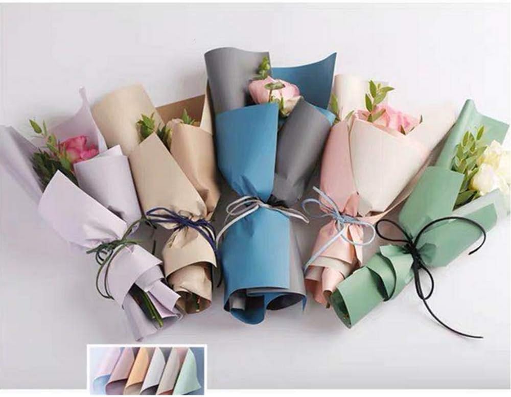 20 hojas de papel de regalo de flores impermeables de 23.6 x 23.6 pulgadas, papel de regalo floral impermeable para envolver flores frescas,