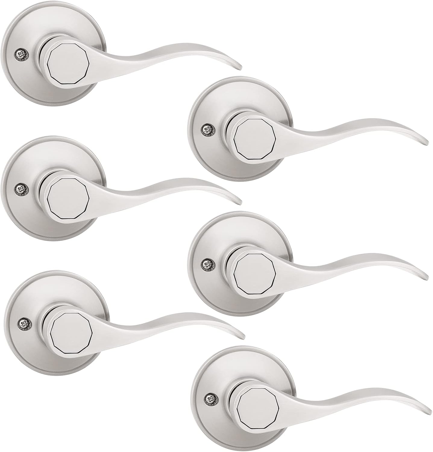 knobelite Paquete de 6 manijas de puerta simuladas, manija de puerta ondulada para mano derecha, maniquí para lavandería, pasillo, armario, palanca