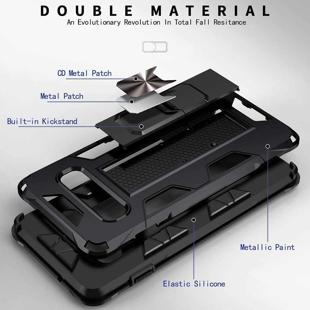 Funda Samsung Galaxy S10 Plus para Samsung Galaxy S10+ de grado militar, funda con función atril incorporada, armadura, resistente, a prueba de