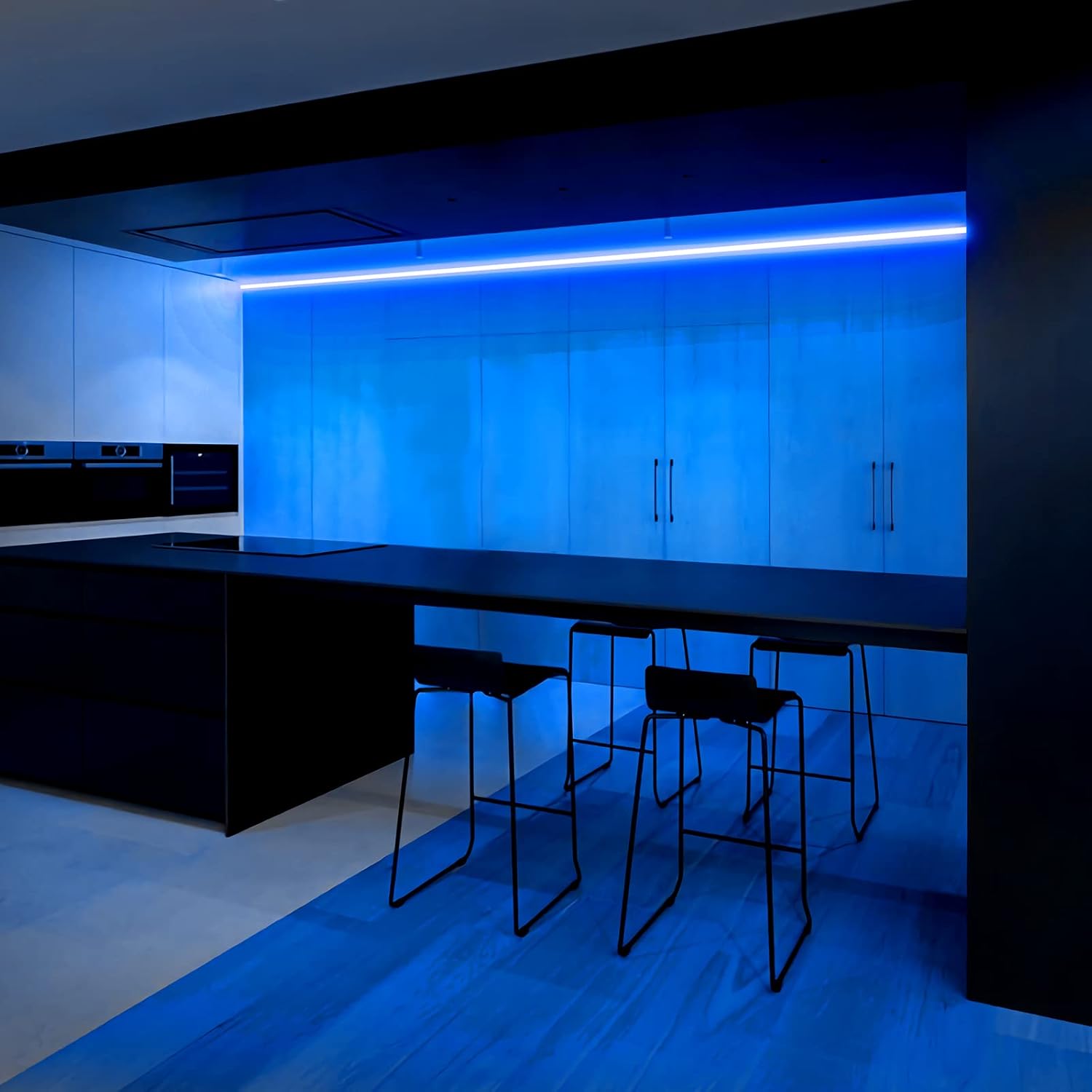 Shine Decor Tira de luces LED de neón conectables, 16.4 pies, flexible, CA, 110 V, 120 V, tira de luces LED de neón (color azul) al aire libre,