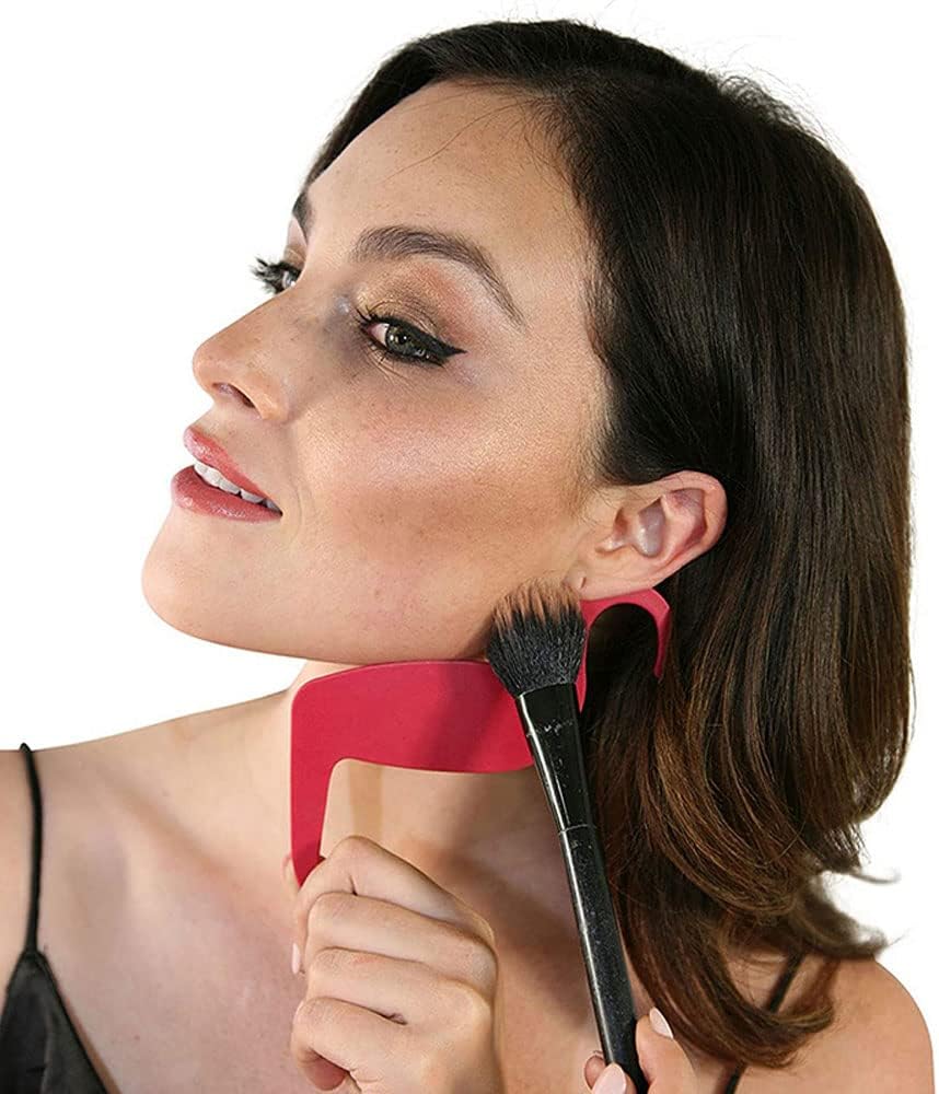 2 plantillas para maquillaje de curva de contorno, plantillas para juego de brochas de maquillaje, plantillas de maquillaje de cara, plantillas de