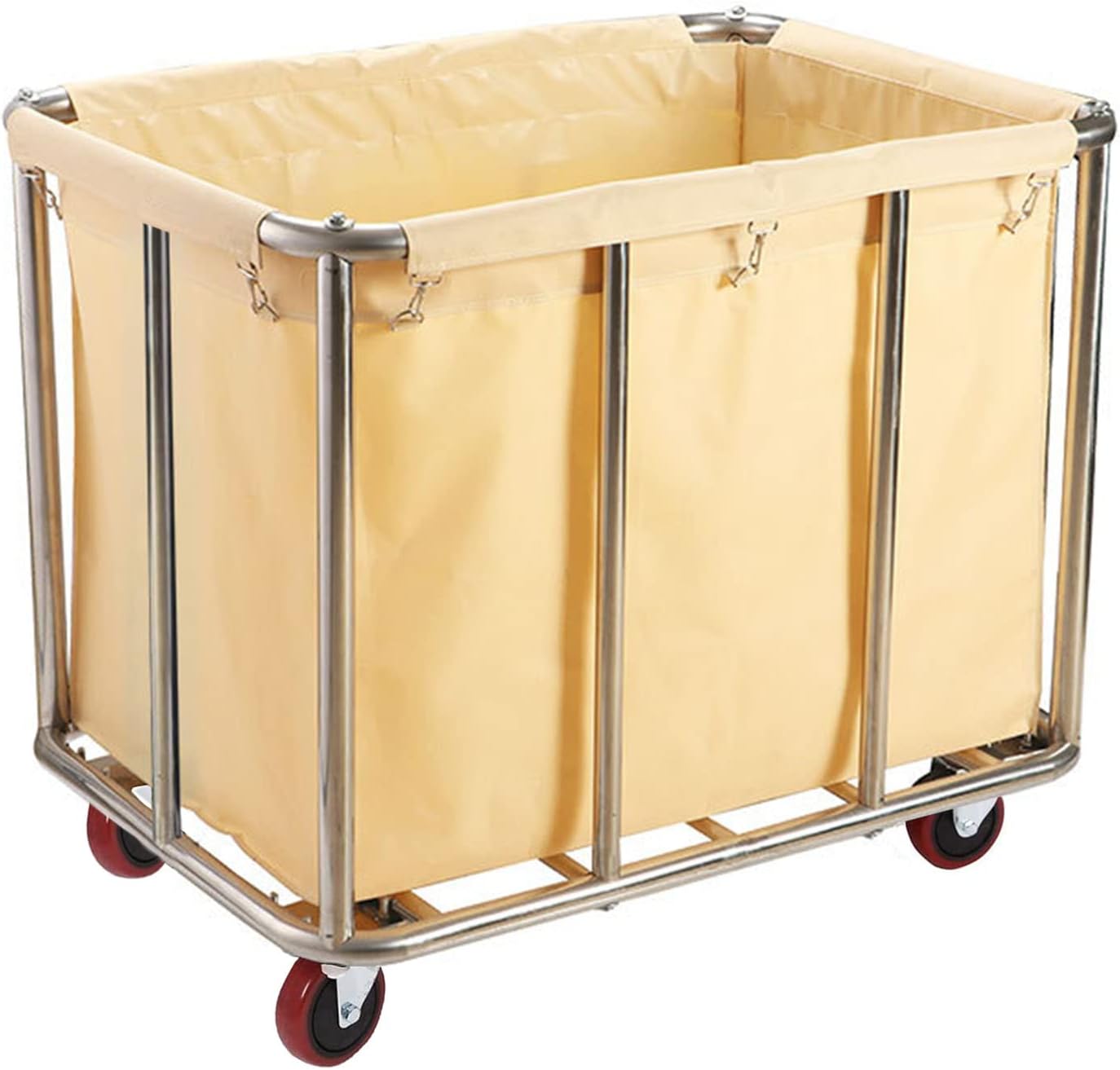 12 Bushels – Carrito de lavandería para uso comercialhogar, canasta grande de acero inoxidable con ruedas, para organizador y almacenamiento de