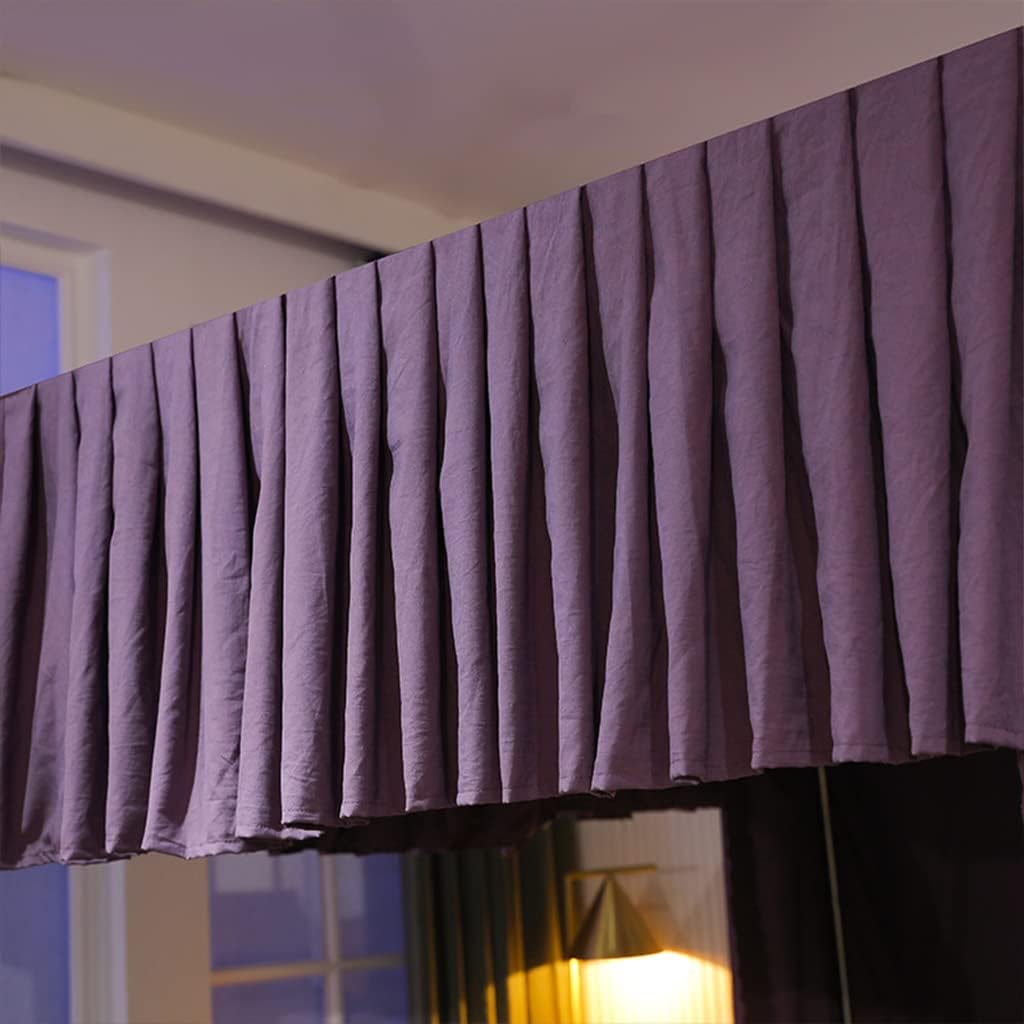 Obokidly Cortina de cama de princesa de 4 postes de cuatro esquinas de color liso, elegante toldo de red para niñas, niños, adolescentes, niñas,
