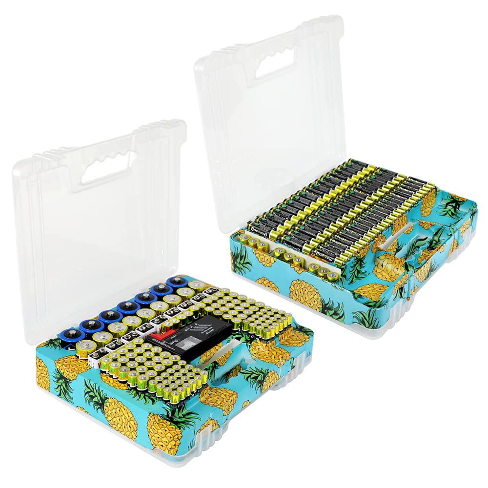 Estuche organizador de batería con probador, caja de almacenamiento de batería impermeable, más de 230 fundas de batería para baterías domésticas
