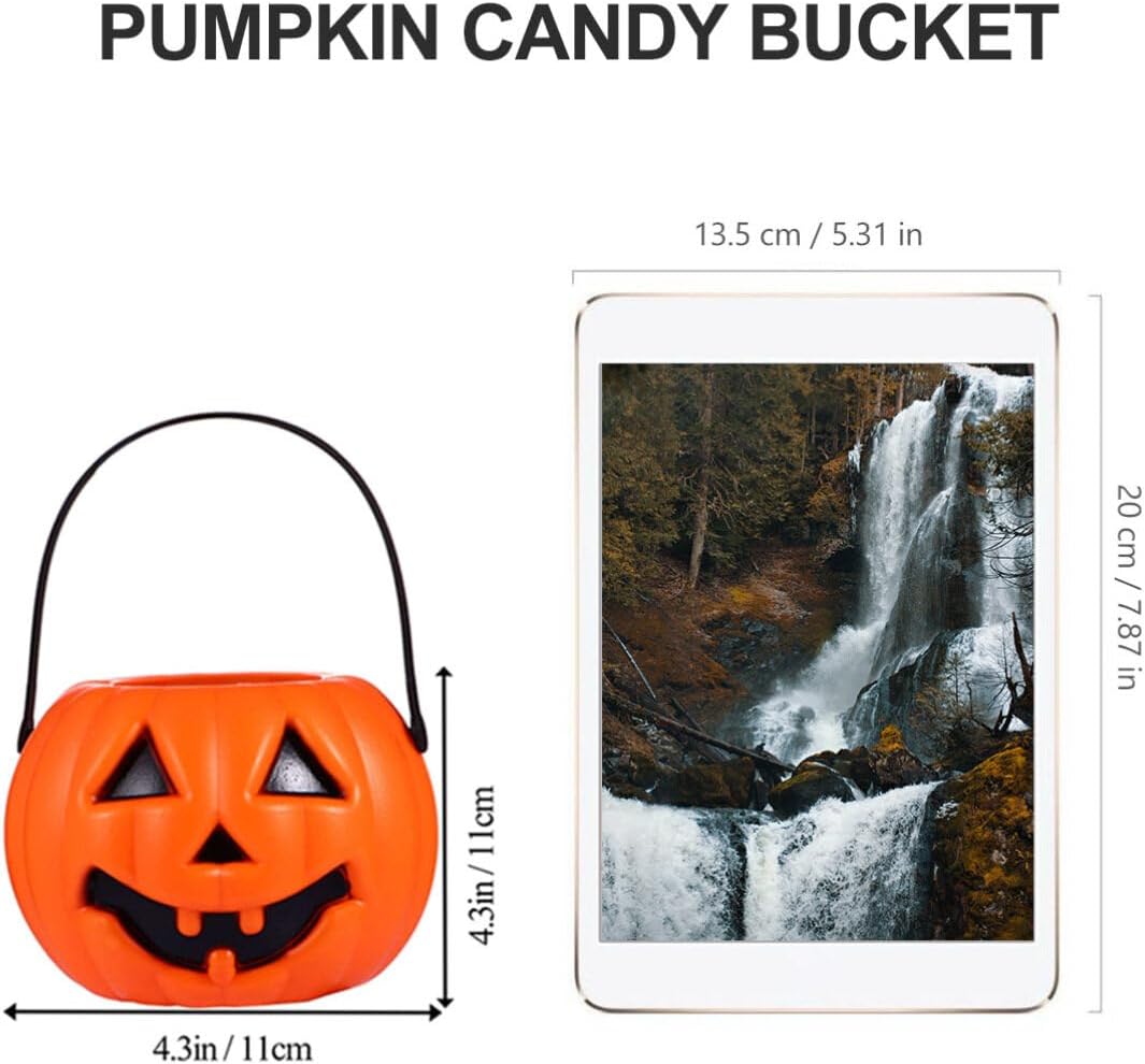 CALLARON Candy Tote – 6 cubos de calabaza de Halloween para caramelos de calabaza Jack O Lantern, cubo de calabaza, cubeta de caramelo de Halloween