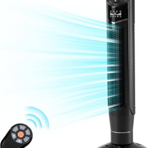 R.W.FLAME Ventilador de torre, ventilador oscilante de 360, enfriamiento silencioso, portátil, sin aspas, ventilador de piso con control remoto, 8 R.W.FLAME Ventilador de torre, ventilador oscilante de 360, enfriamiento silencioso, portátil, sin aspas, ventilador de piso con control remoto, 8