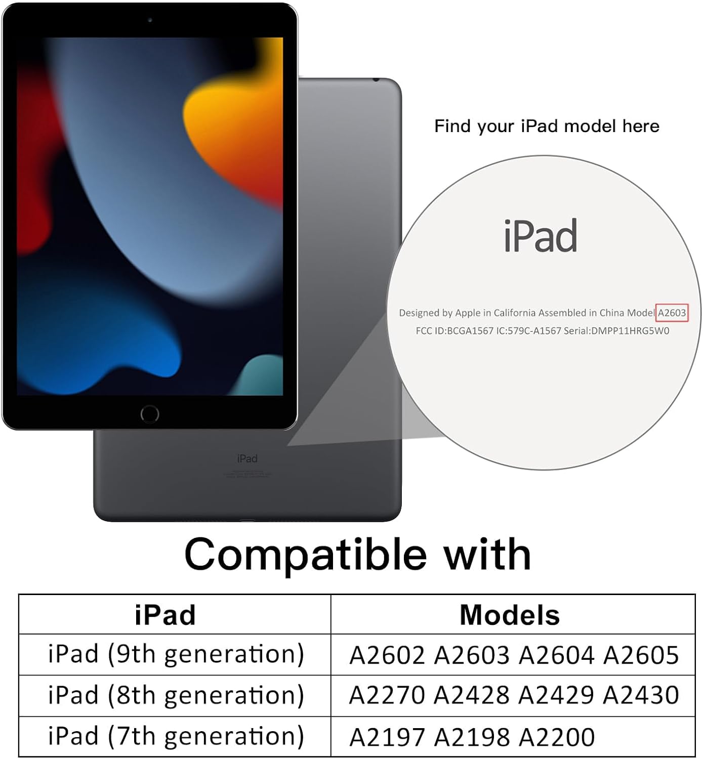 JETech Funda para iPad de 10.2 pulgadas (987 generación, 202120202019) con soporte para lápices, carcasa trasera transparente, soporte delgado, a