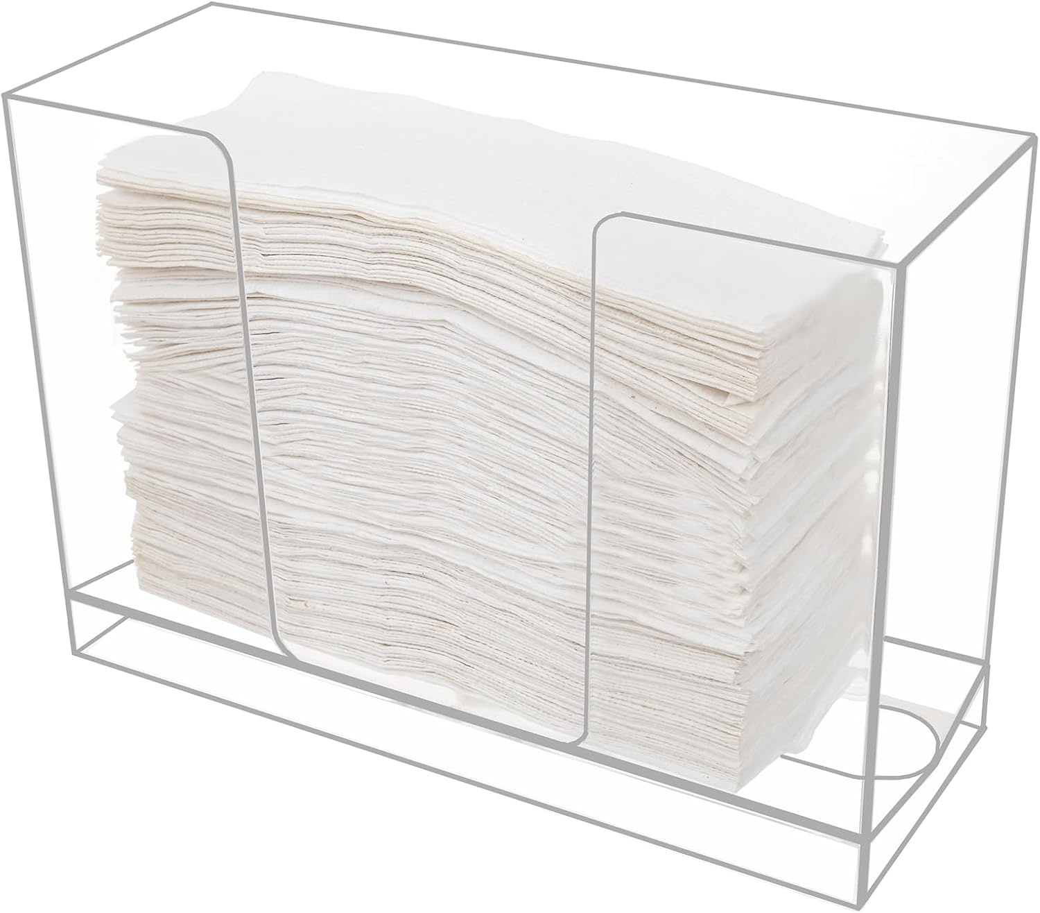 Dispensador de toallas de papel de montaje en pared con tapa, soporte de toalla de papel multipliegue transparente para encimera para cocina, baño,