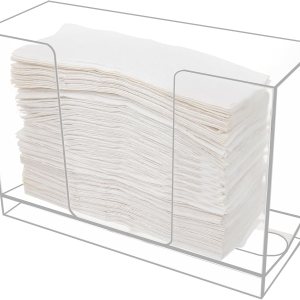 Dispensador de toallas de papel de montaje en pared con tapa, soporte de toalla de papel multipliegue transparente para encimera para cocina, baño, Dispensador de toallas de papel de montaje en pared con tapa, soporte de toalla de papel multipliegue transparente para encimera para cocina, baño,