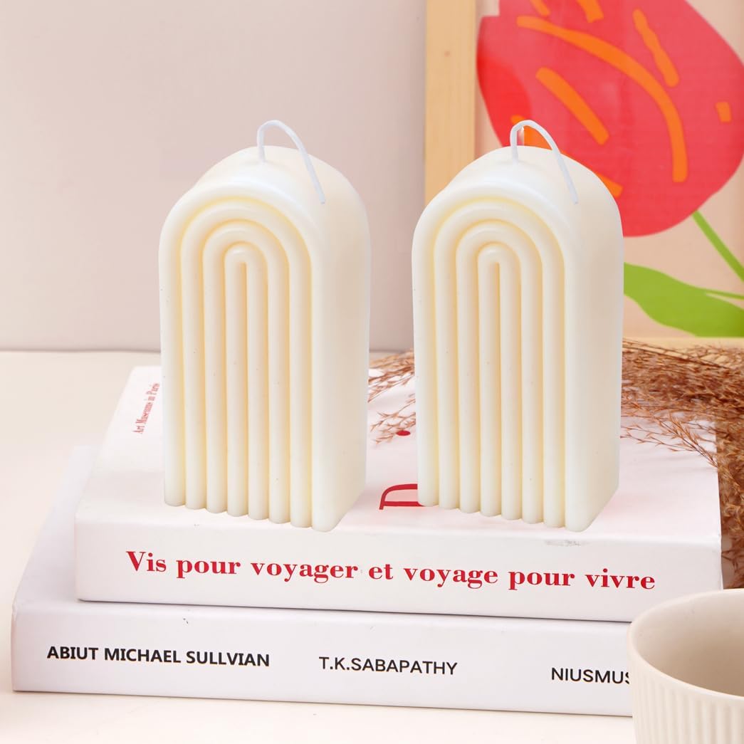 Velas con forma de arco, lindas velas estéticas, velas bohemias perfumadas con forma de arco iris, decoración bohemia para dormitorio, baño,