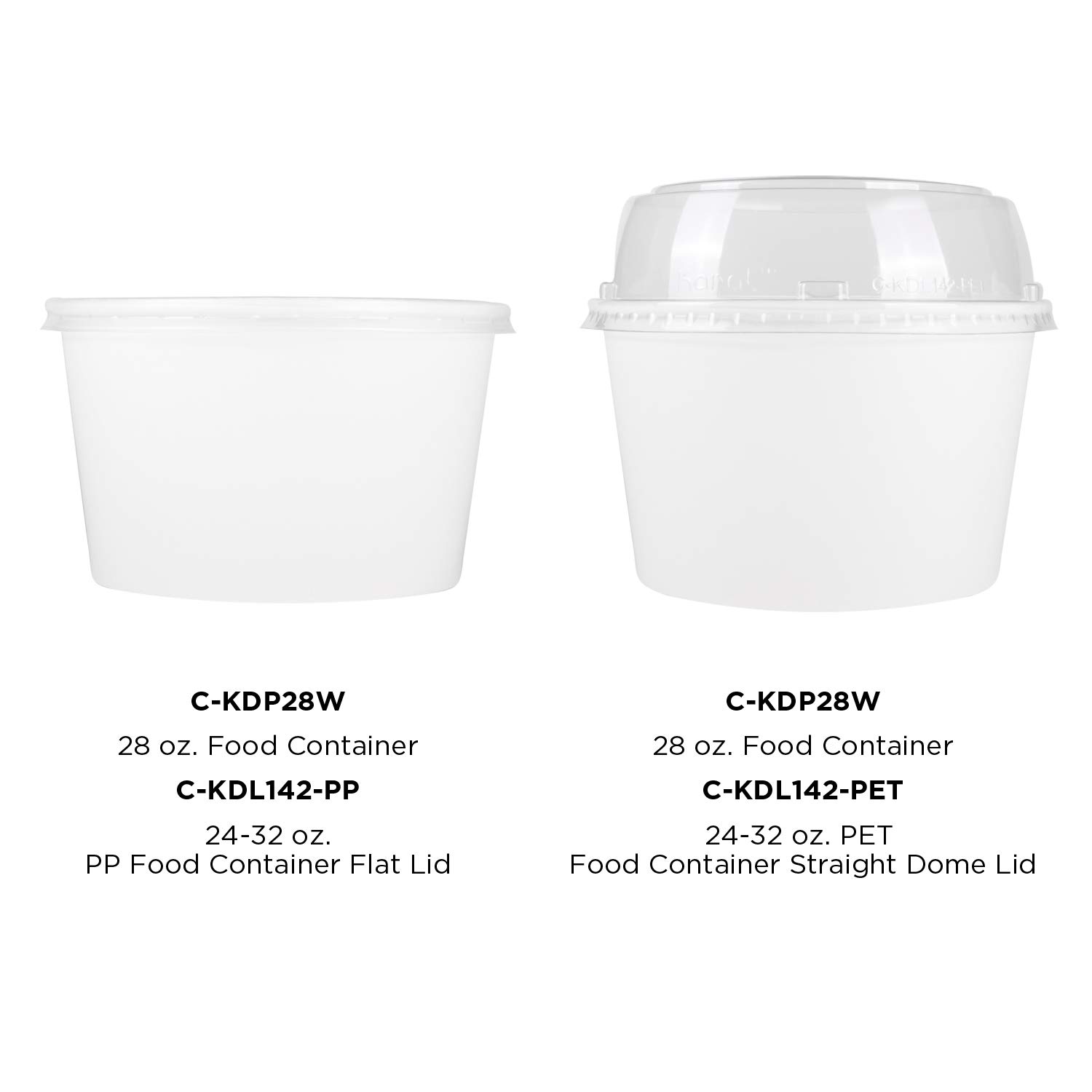 KARAT 28oz doble Poly container-142mm de alimentos, 600pcs (yogur contenedor de papel fríocaliente blanco) c-kdp28W