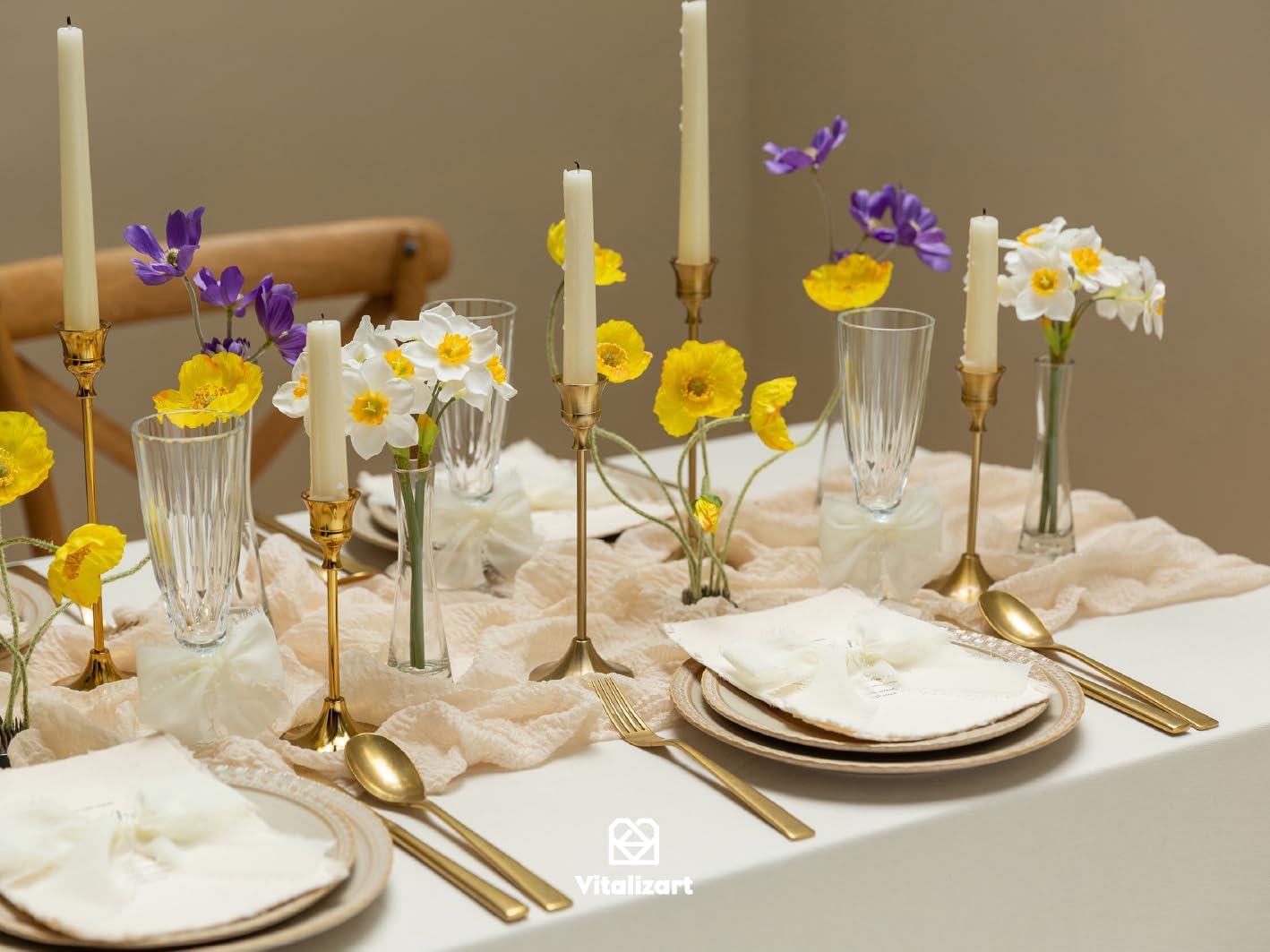 Vitalizart Cinta de gasa blanca crema de 2 pulgadas x 15 yardas, con bordes deshilachados hechos a mano, para invitaciones de boda, ramos de