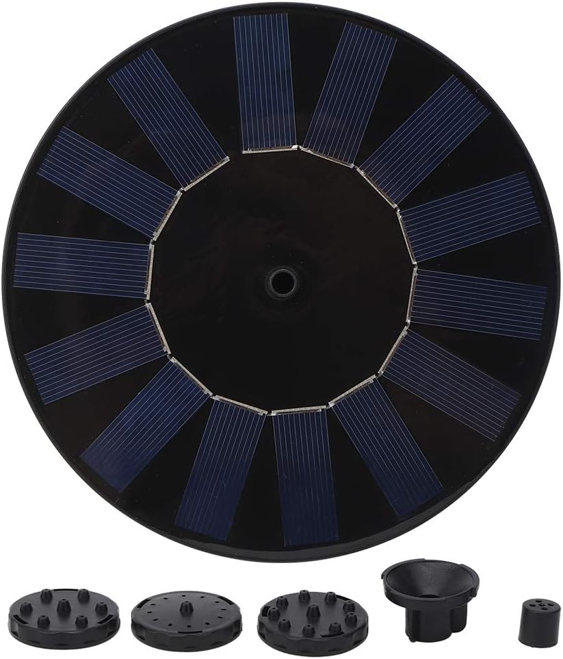Fydun Bomba de fuente solar al aire libre de 7 V para jardines Birdpo pequeñas piscinas decoración 7V al aire libre alimentado por energía solar