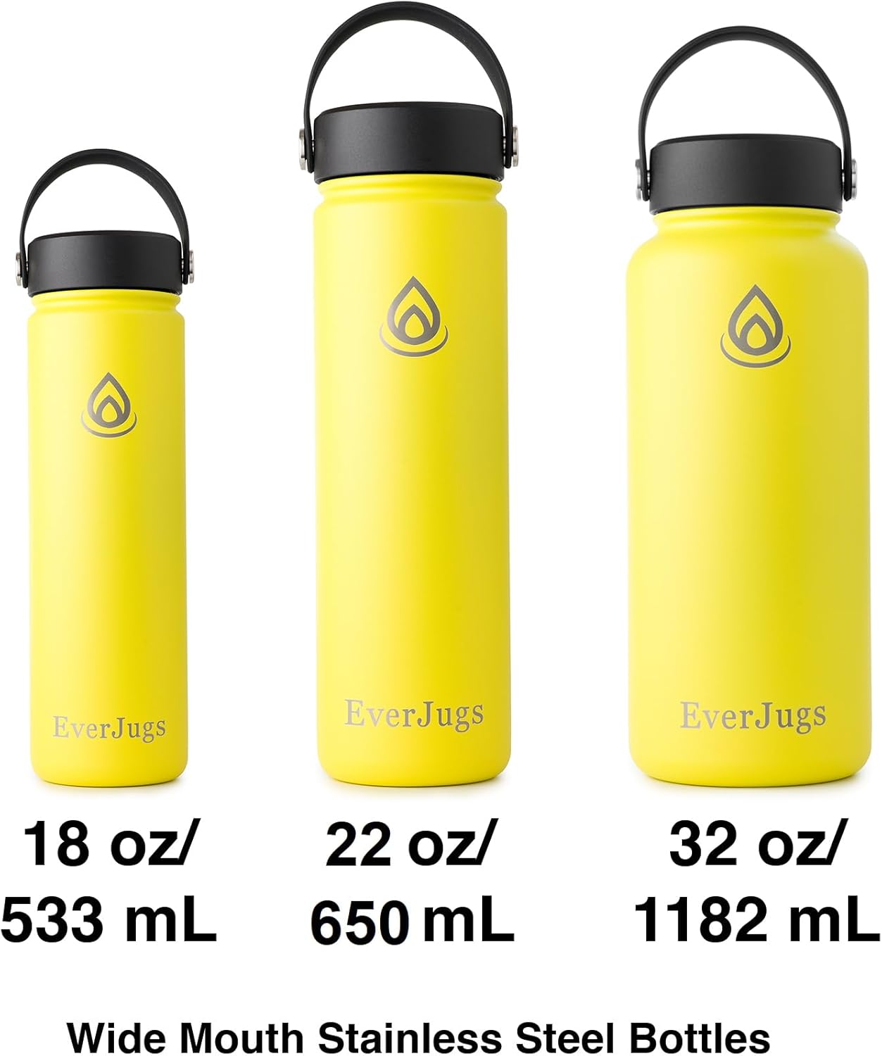 Botella de agua de 22 onzas, boca ancha, botella de acero inoxidable de alta calidad con tapa de agarre, doble pared aislada al vacío, taza térmica,