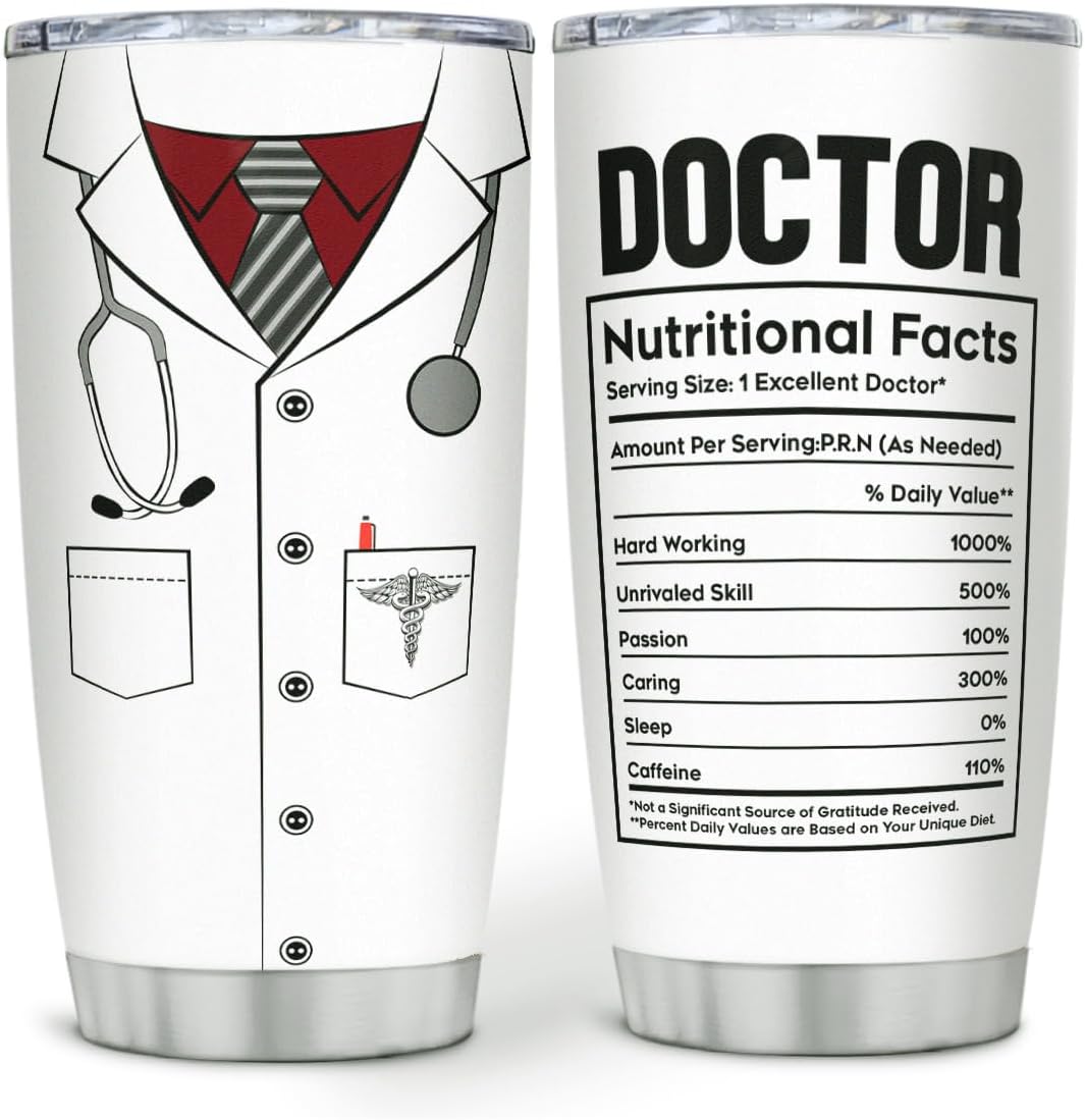 wowcugi Vaso de acero inoxidable aislado de 20 onzas, regalo para el día del médico, regalo para estudiantes de medicina, regalo de graduación de