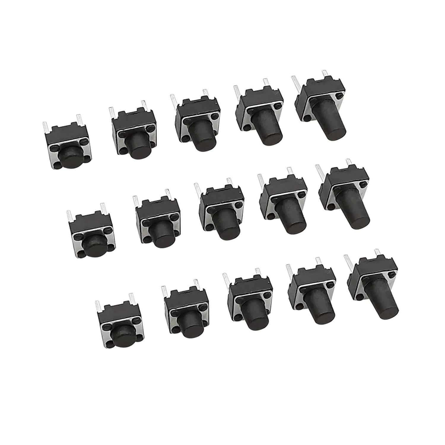 20 interruptores táctiles, tacto momentáneo, 2 pines, 0.236 x 0.236 in, interruptores de botón micro táctil, 0.236 x 0.236 x 0.197 in, 0.236 in,