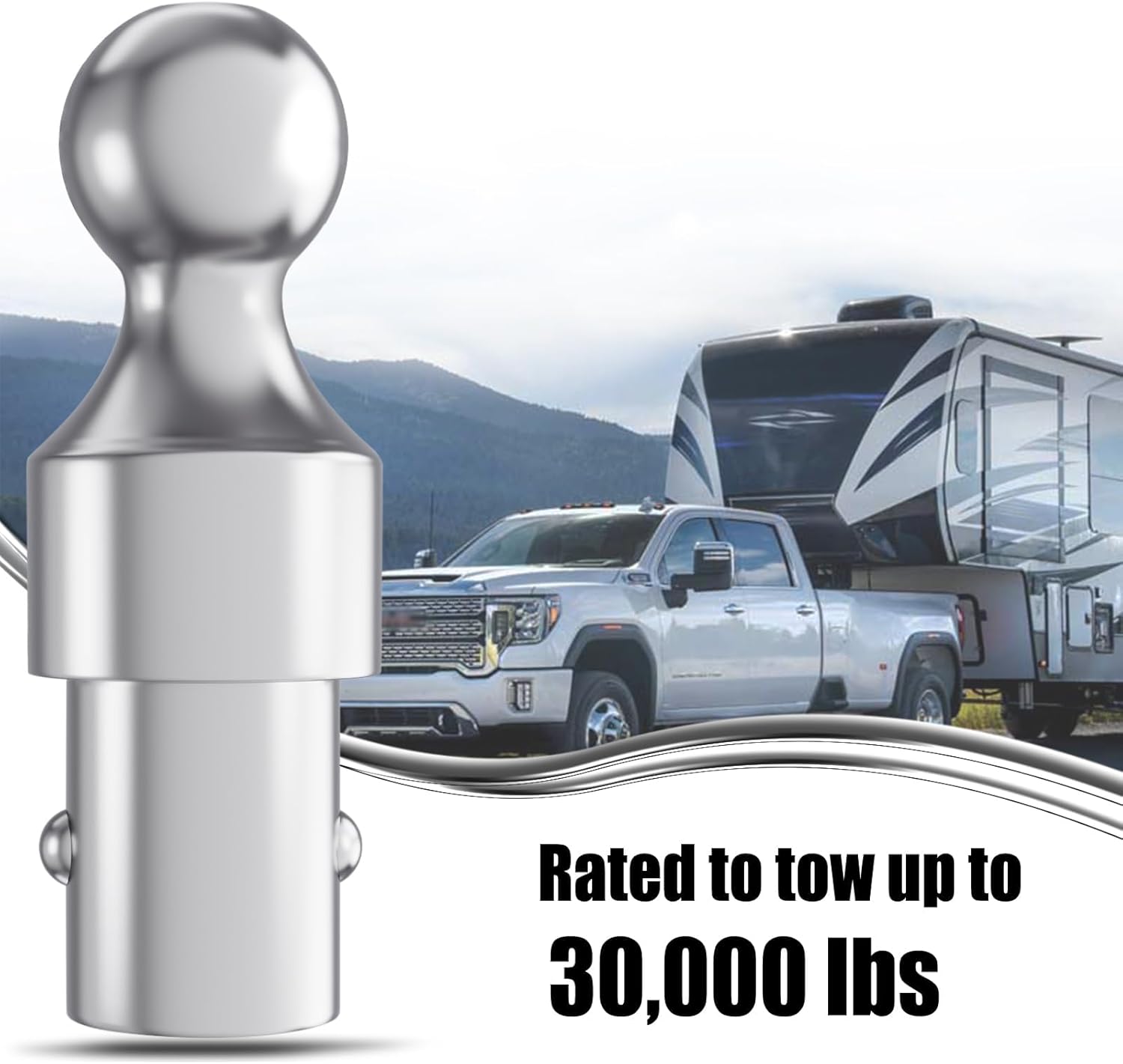Kit de enganche de cuello de cisne con sistema de disco 60692, capacidad de carga de 30,000 libras, bola de 2-516 pulgadas. Compatible con Ford F250
