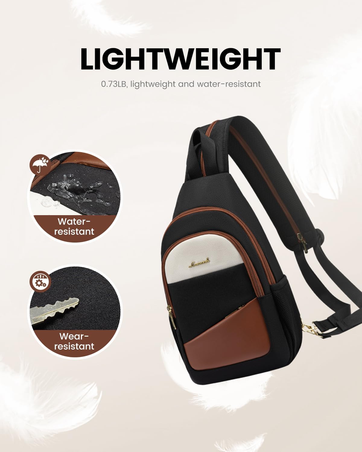 LOVEVOOK Bolso bandolera para mujer, mochila cruzada convertible, mochila de senderismo, bolsa de pañales pequeña resistente al agua,