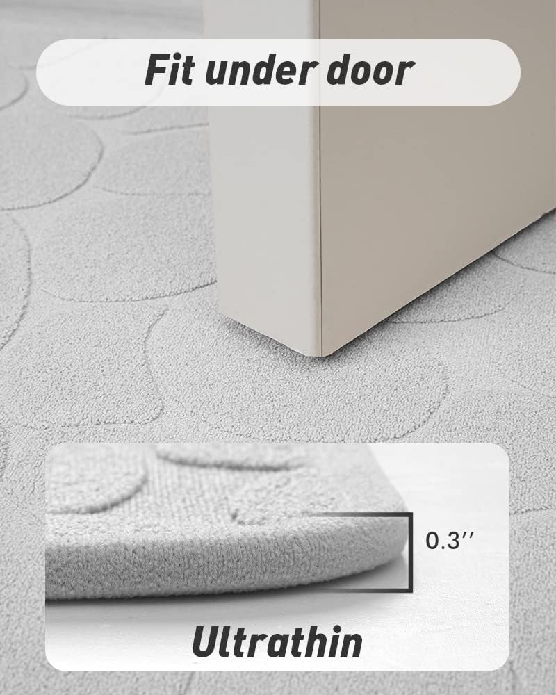 COCOER Tapete de baño antideslizante, súper absorbente, lavable, para baño con parte trasera de goma, tapetes de baño finos para debajo de la