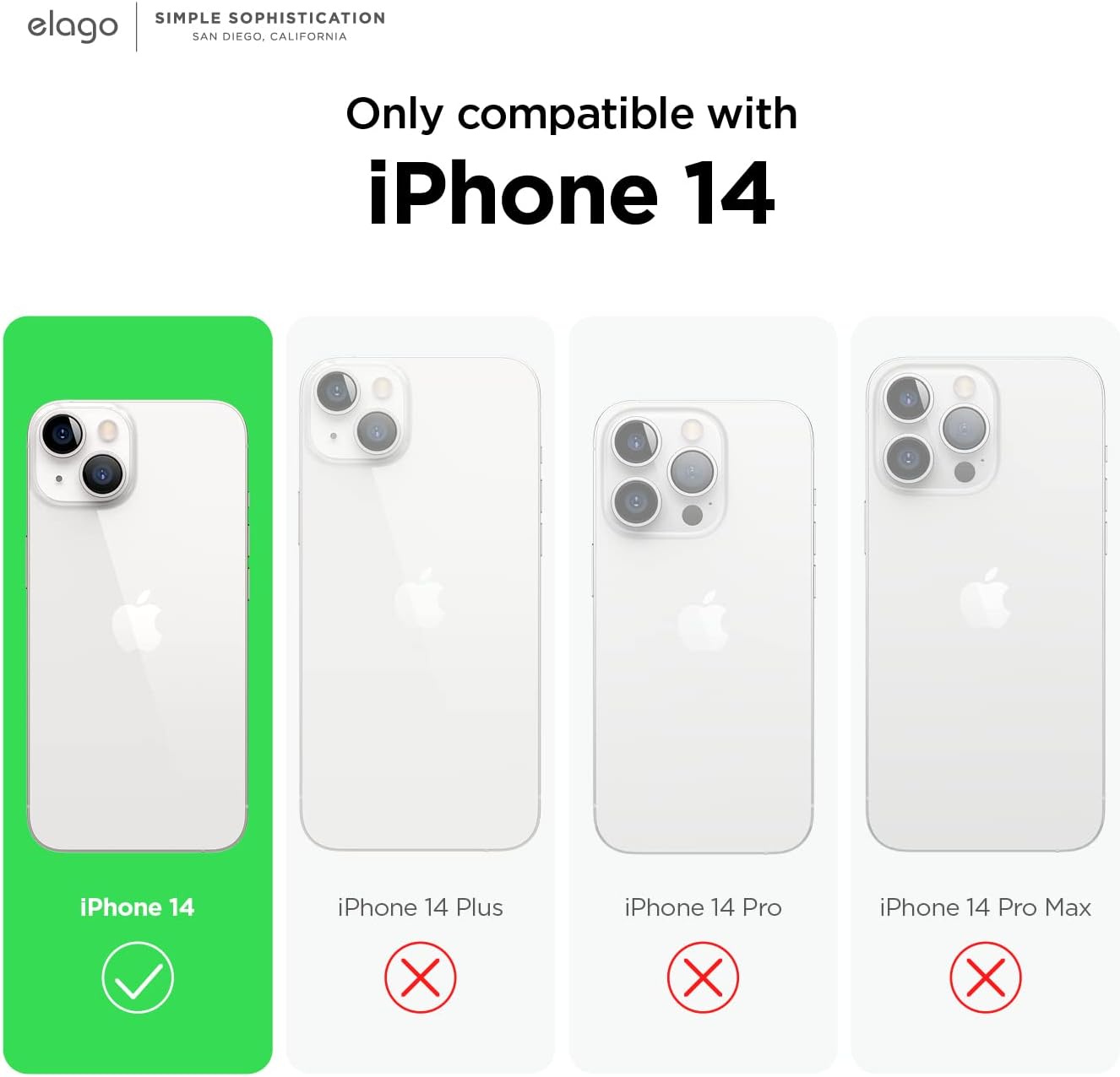 elago Compatible con iPhone 14, funda de silicona líquida, funda protectora de cuerpo completo, a prueba de golpes, funda delgada para teléfono,