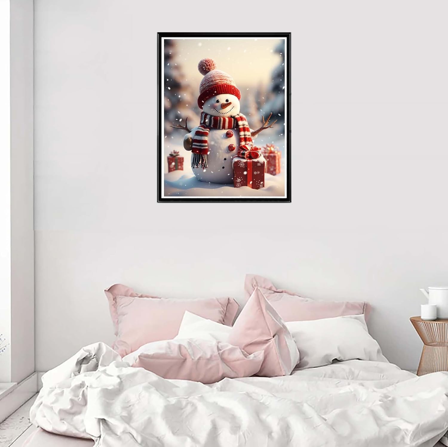 Cuneai – Pintura de diamantes 5D con diseño de muñeco de nieve, pintura con diamantes, arte de Navidad, bordado de cristal, punto de cruz, taladro