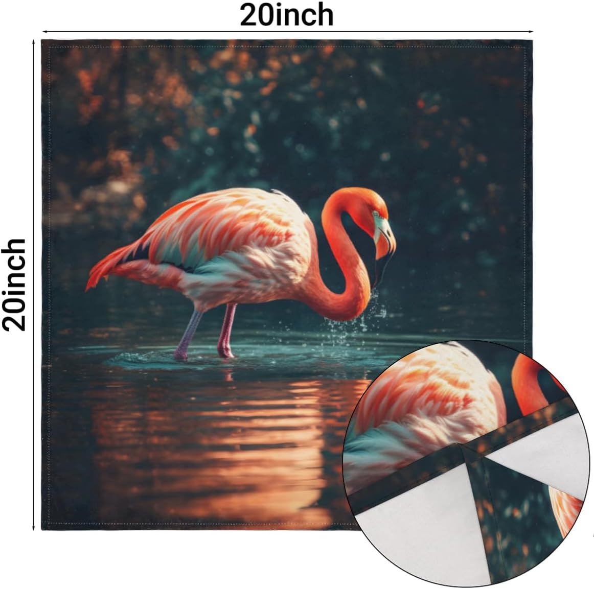 Cloth Napkins Set of 6 Tropical Flamingo 20×20 Inch Cloth Napkins Cute Flamingo Washable Reusable Kitchen Dinner Napkins Table Decor for Wedding,