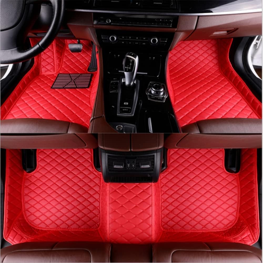 NYMCAR Alfombrillas de lujo personalizadas para automóvil compatibles con Mercedes Benz todos los modelos 1998-2023 (rojo)