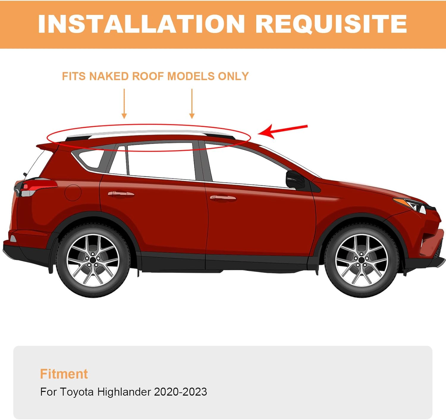 FINDAUTO Rieles laterales de techo para Toyota Highlander 2020-2021, portaequipajes plateados para techo, 165 libras, canoa, kayak, portaequipajes,