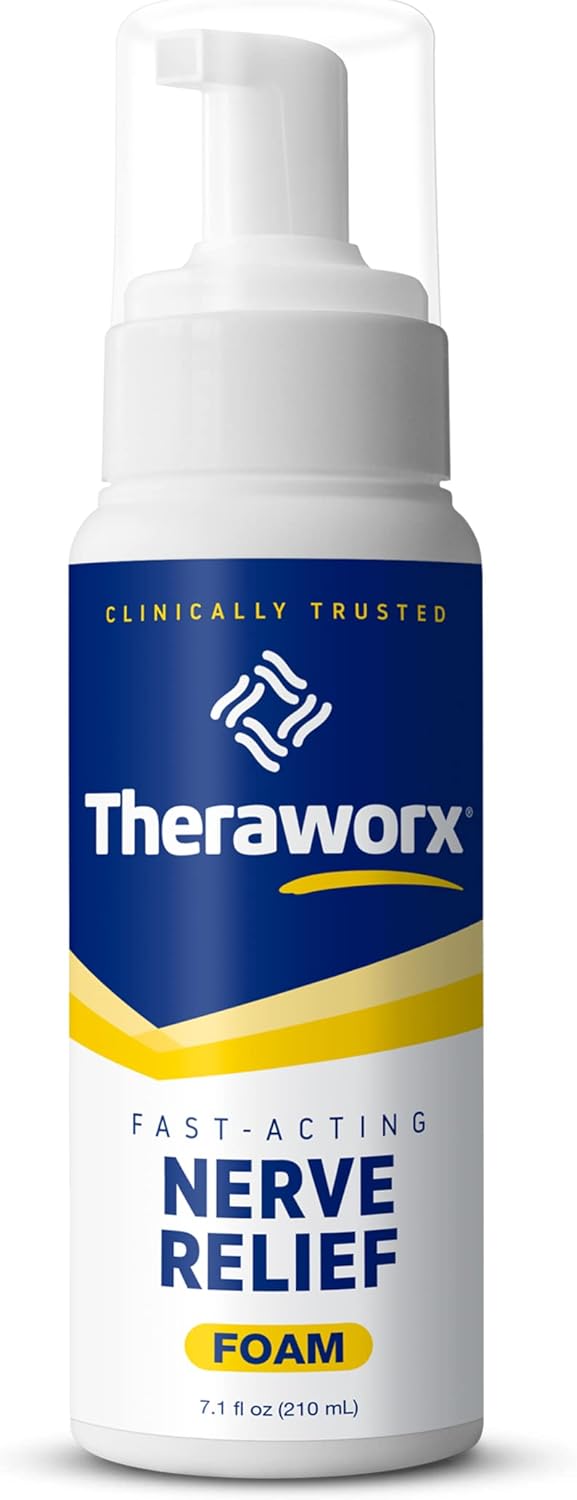 Theraworx Espuma de alivio nervioso de acción rápida para aliviar molestias nerviosas agravadas – 7.1 oz – 1 unidad