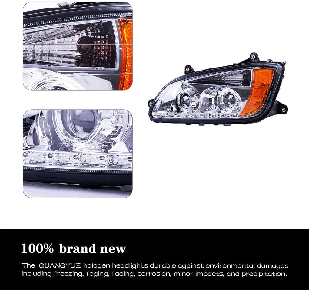 CONCEPT AUTOMOTIVE LIGHTS Repuesto para faros delanteros halógenos cromados KENWORTH T660 2013-2018 (lado del pasajero)