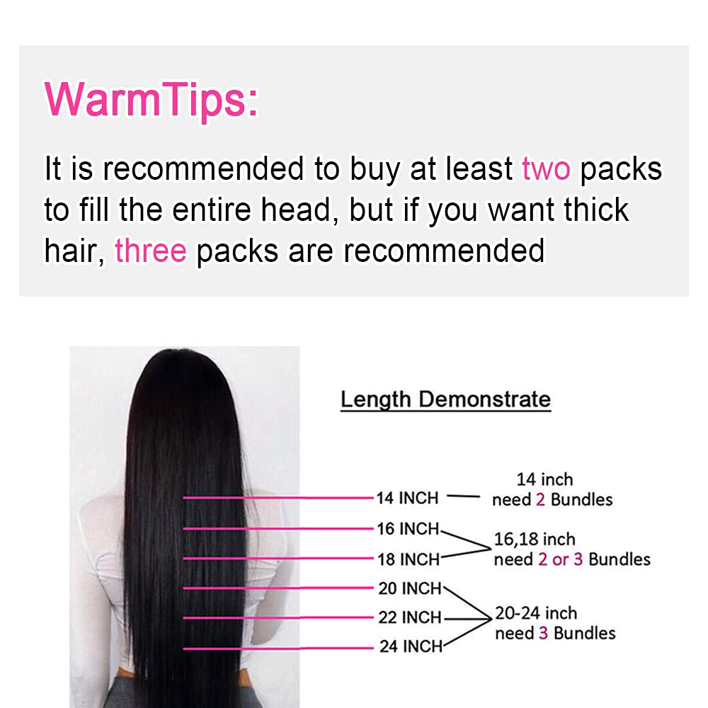 Extensiones de cabello natural recto con clip para mujeres negras, 100% sin procesar, para la cabeza completa, cabello natural virgen brasileño,