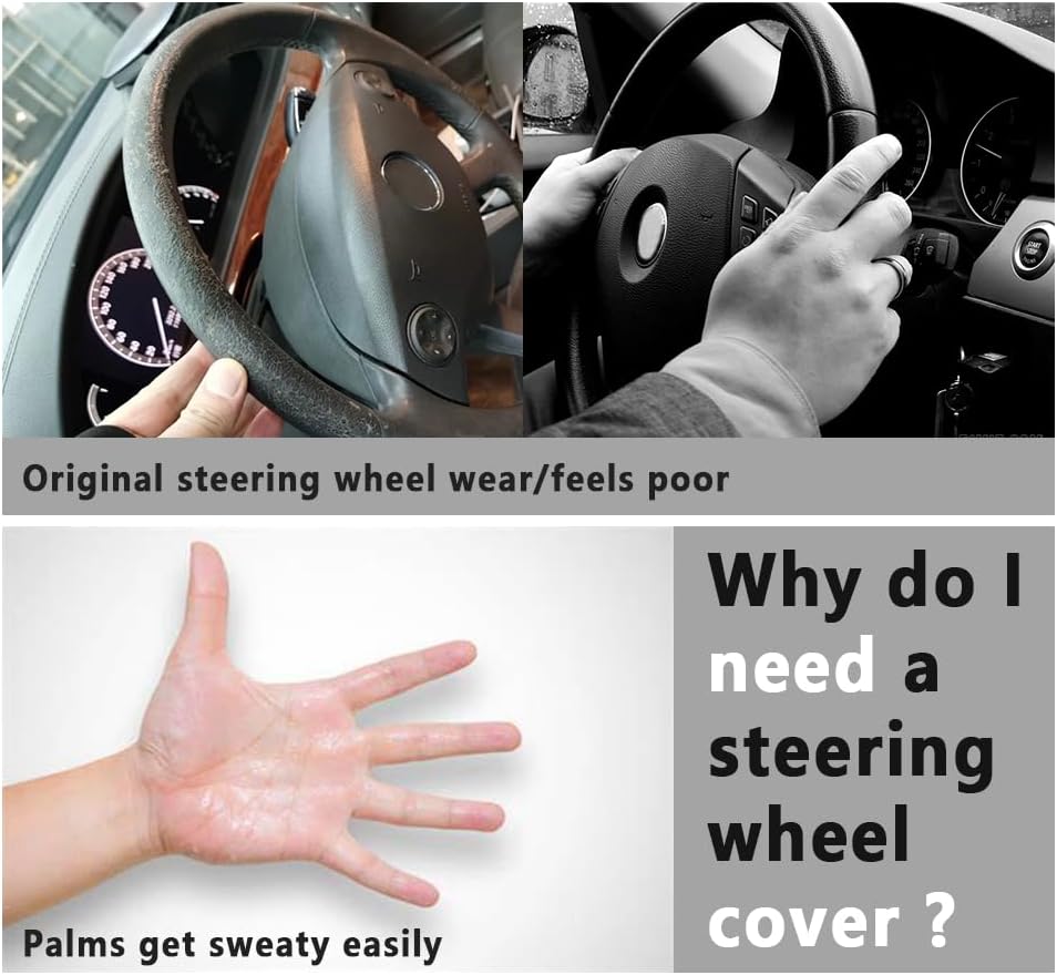 Funda para volante de automóvil de 15 pulgadas, funda elástica bohemia para volante de automóvil para mujeres y hombres, accesorios universales para