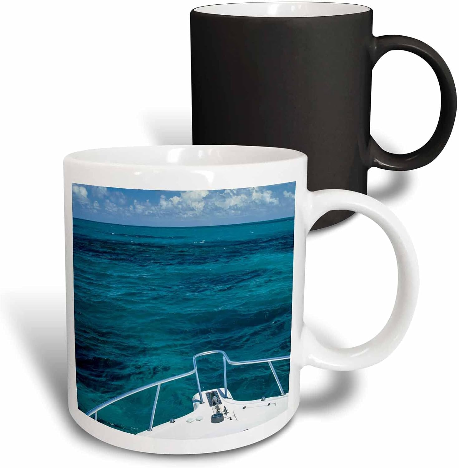 3dRose Boat at Matanilla Reef, blue ocean waters of the Abacos, Bahamas. – Mugs (mug_343291_3)