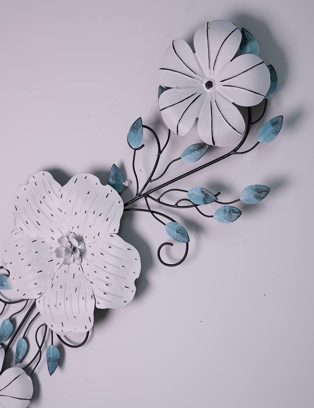 HONCOEN Decoración de pared de flores de metal, escultura de arte de pared 3D, regalos modernos para el hogar, manualidades en interiores, 34.6 x
