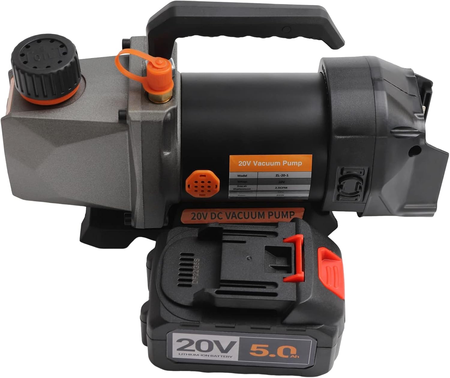 Bomba de vacío de una sola etapa, 2.5CFM 20V batería de litio DC inversor para aire acondicionado refrigerante