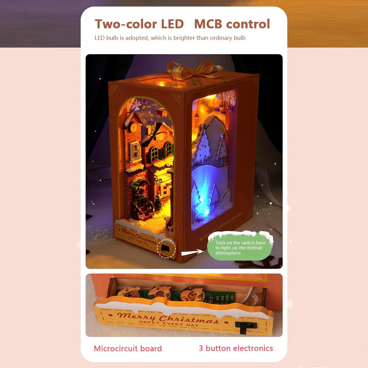 Rompecabezas de madera 3D para libros, kit de rincón de libros, sujetalibros de madera 3D, kit en miniatura de rincón de libro, kit de construcción