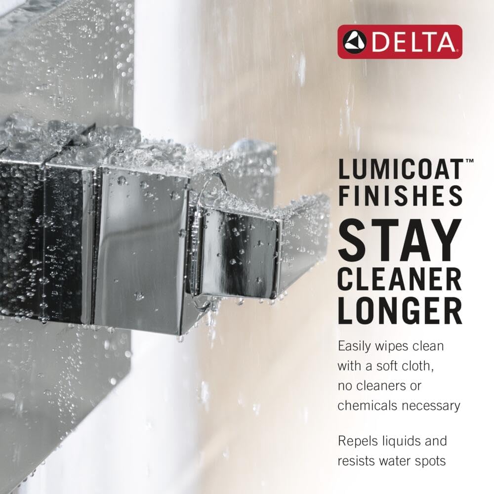 Delta Faucet Tetra Serie 17 Lumicoat T17089-PR – Kit de moldura de válvula de ducha cromada de doble función, mango de ducha, kit de molduras de