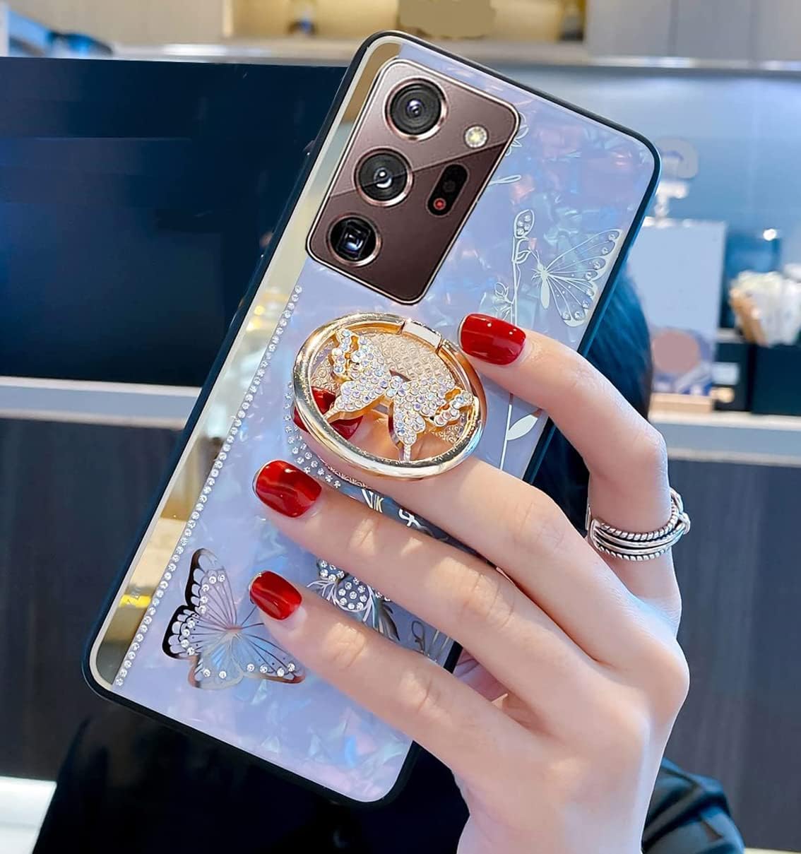 Funda para Samsung Galaxy A32 5G (no compatible con A32 4G) para mujeres y niñas, diseño de lujo, bonito diseño de diamantes de imitación de