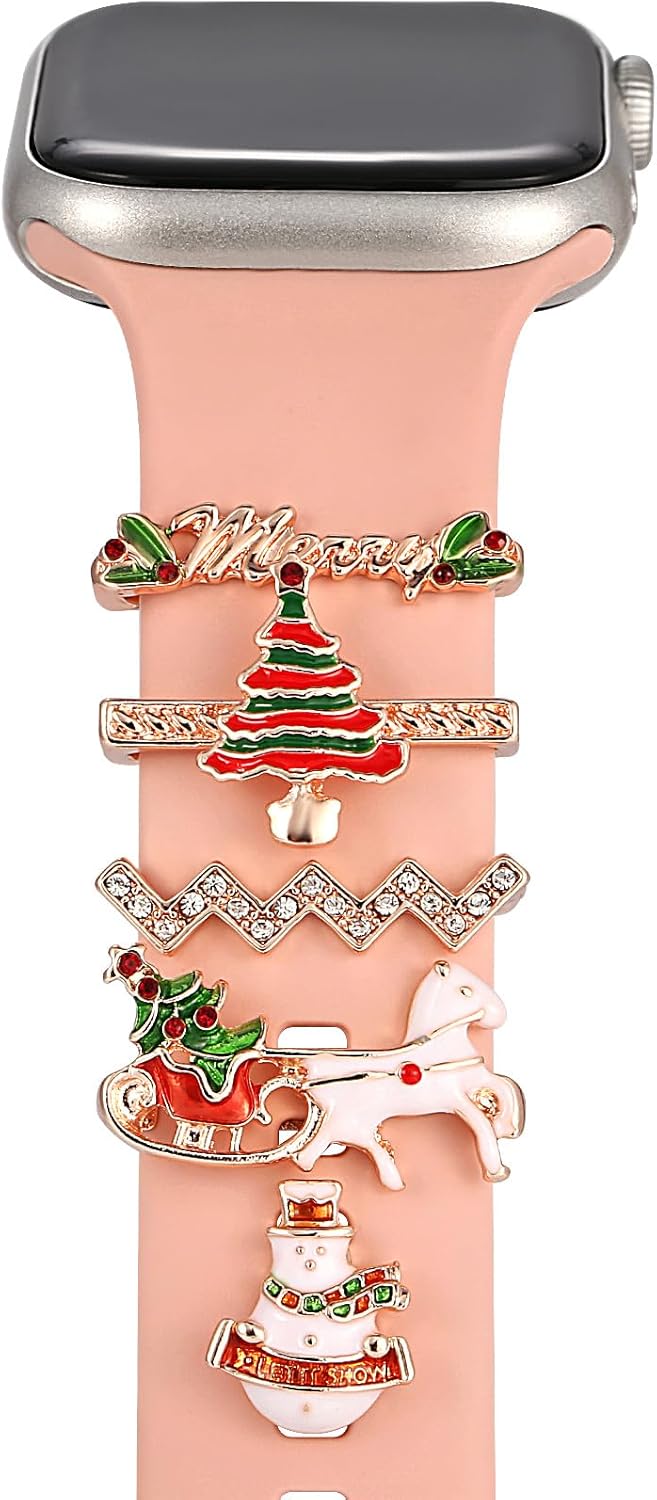 Dijes para reloj con trabillas decorativas para anillo y tachuelas de reloj, accesorios de correa deslizante de metal con diamantes compatibles con