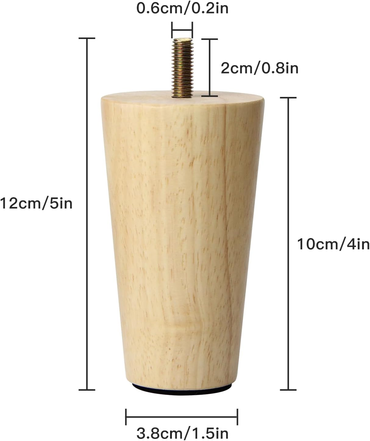 Patas de repuesto de madera maciza de alta calidad para sofá, sillón, silla, otomana, sofá biplaza, café, mesa, armario (incluye accesorios de