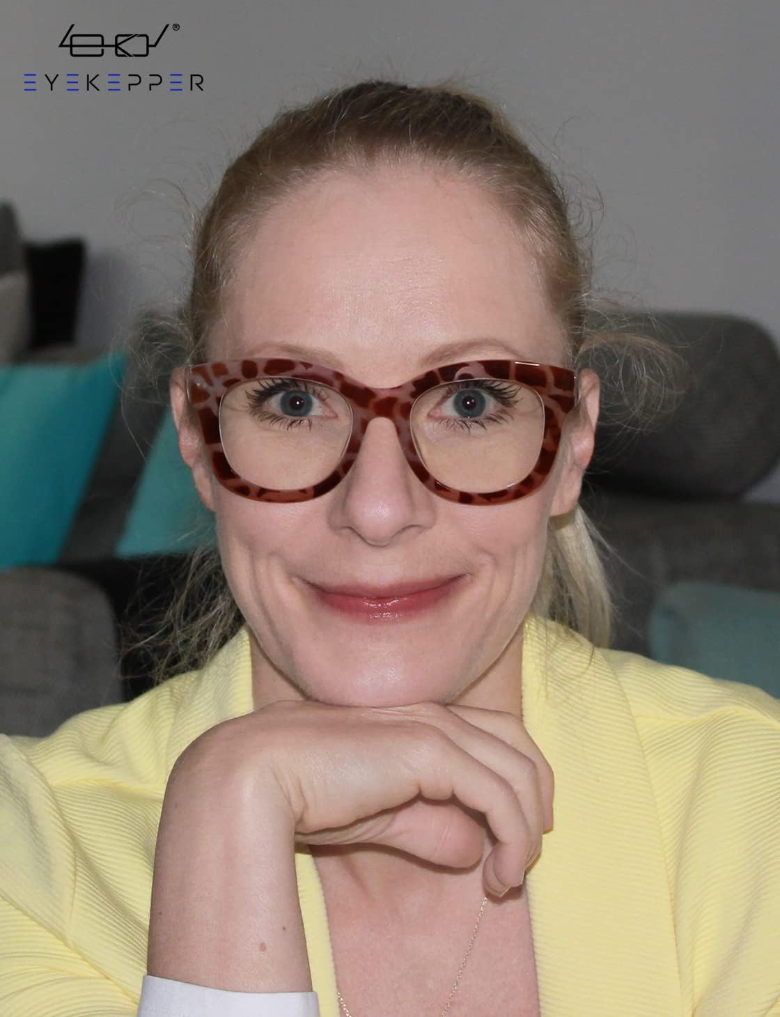 Eyekepper Lentes de lectura progresivos de gran tamaño para mujer, protección UV, multienfoque, lentes de lectura trifocales Noline – Marco