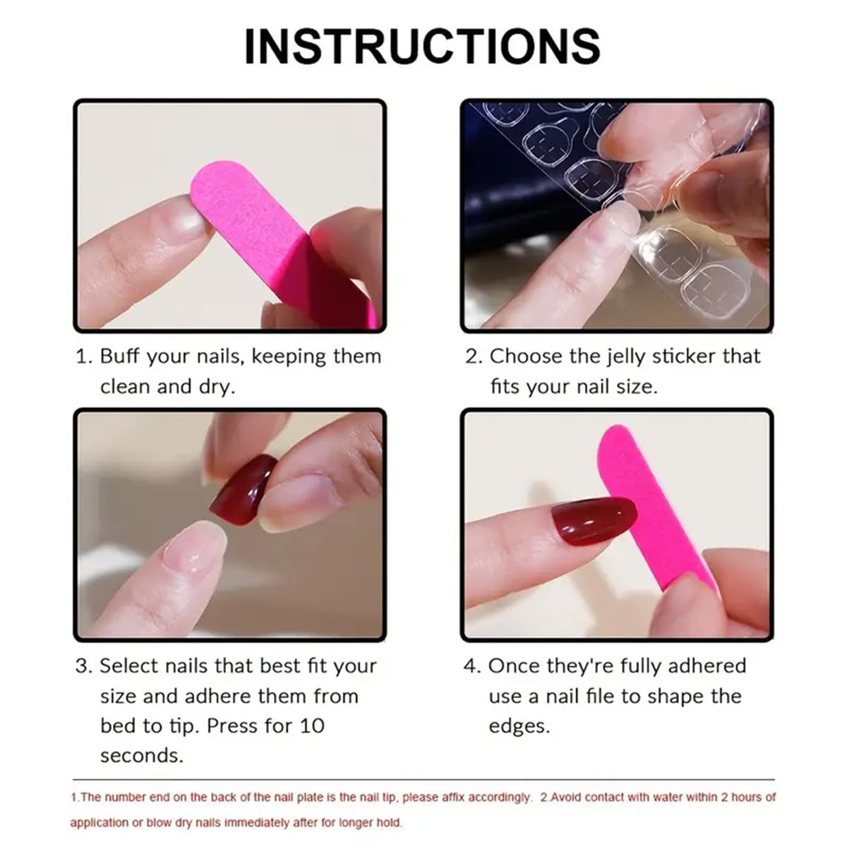 Uñas postizas cuadradas de color rosa a presión, uñas postizas francesas de estilo simple, uñas acrílicas para mujeres, puntas de uñas brillantes,