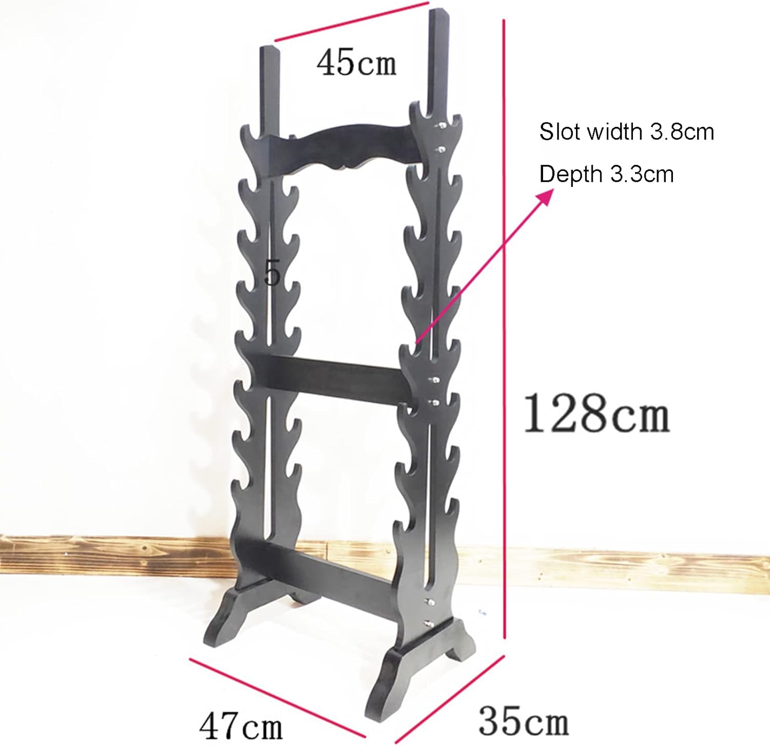 16-Floor Standing Display Weapon Shelves Martial Arts Sword Stand Sword Holder Display Stand Vertical Display Stand Weapon Stands for Storing