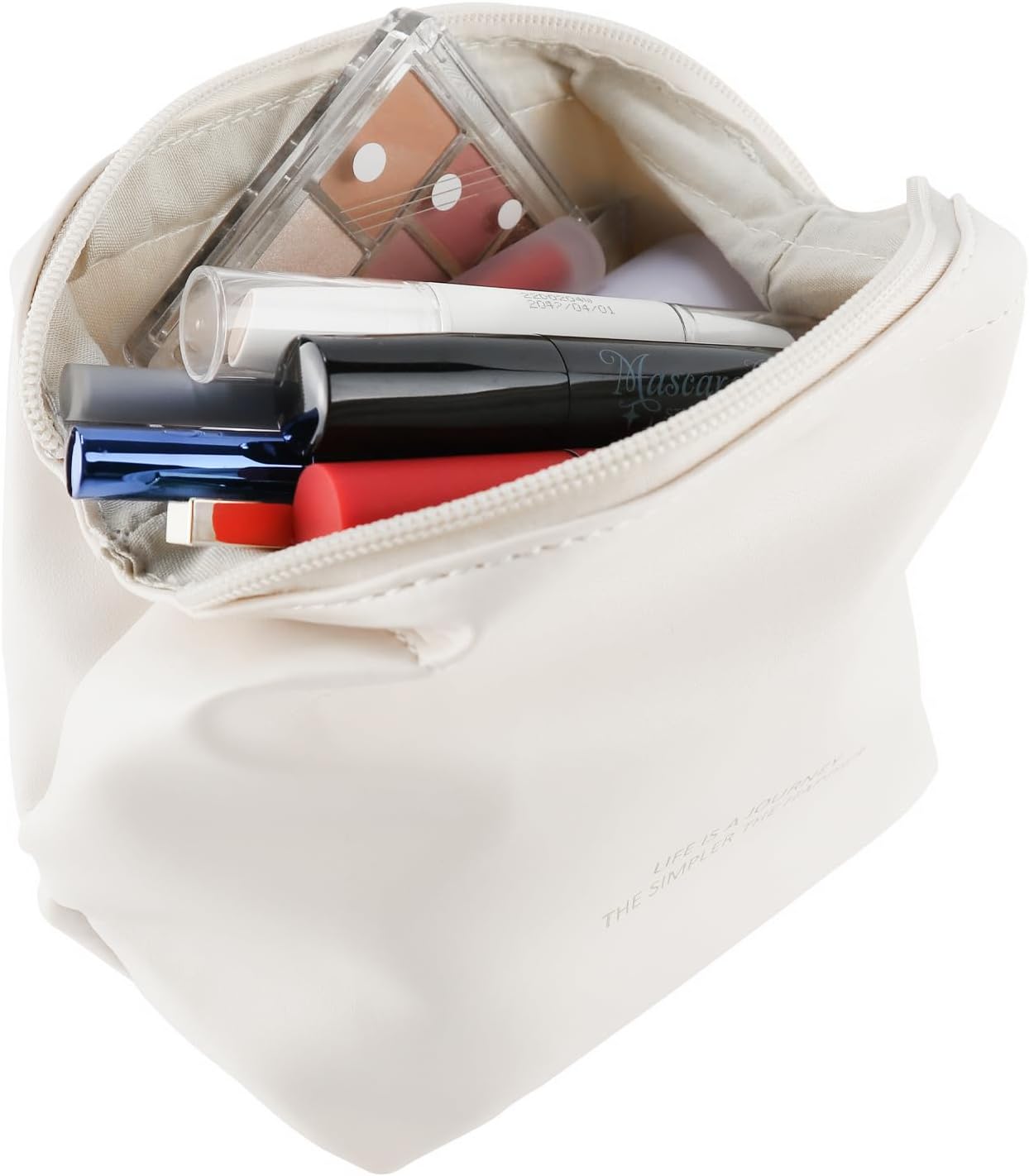 Bolsa de maquillaje,Bolsa de cosméticos impermeable portátil,Bolsa de aseo de cuero PU de viaje,Bolsa de maquillaje de gran capacidad para mujeres,
