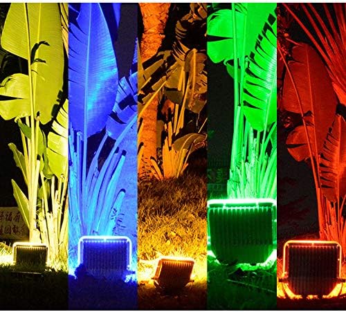 Luces de inundación LED RGB de 200 W, luz de seguridad LED que cambia de color al aire libre con control remoto IR, luces de arandela de pared