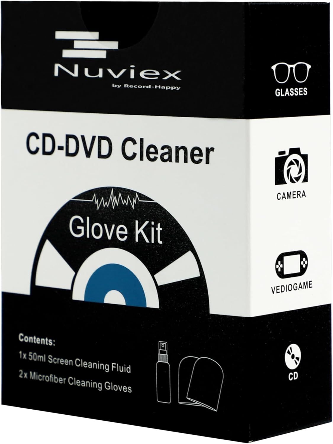 Kit de paño limpiador de CD de alta calidad, líquido de limpieza compacto de CD y DVD y toalla de microfibra Juego de guantes antiestáticos