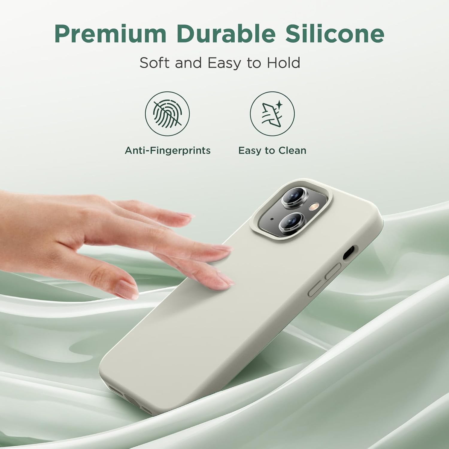 Cordking Funda diseñada para iPhone 15, funda protectora de silicona ultra delgada, a prueba de golpes con forro de microfibra suave antiarañazos,