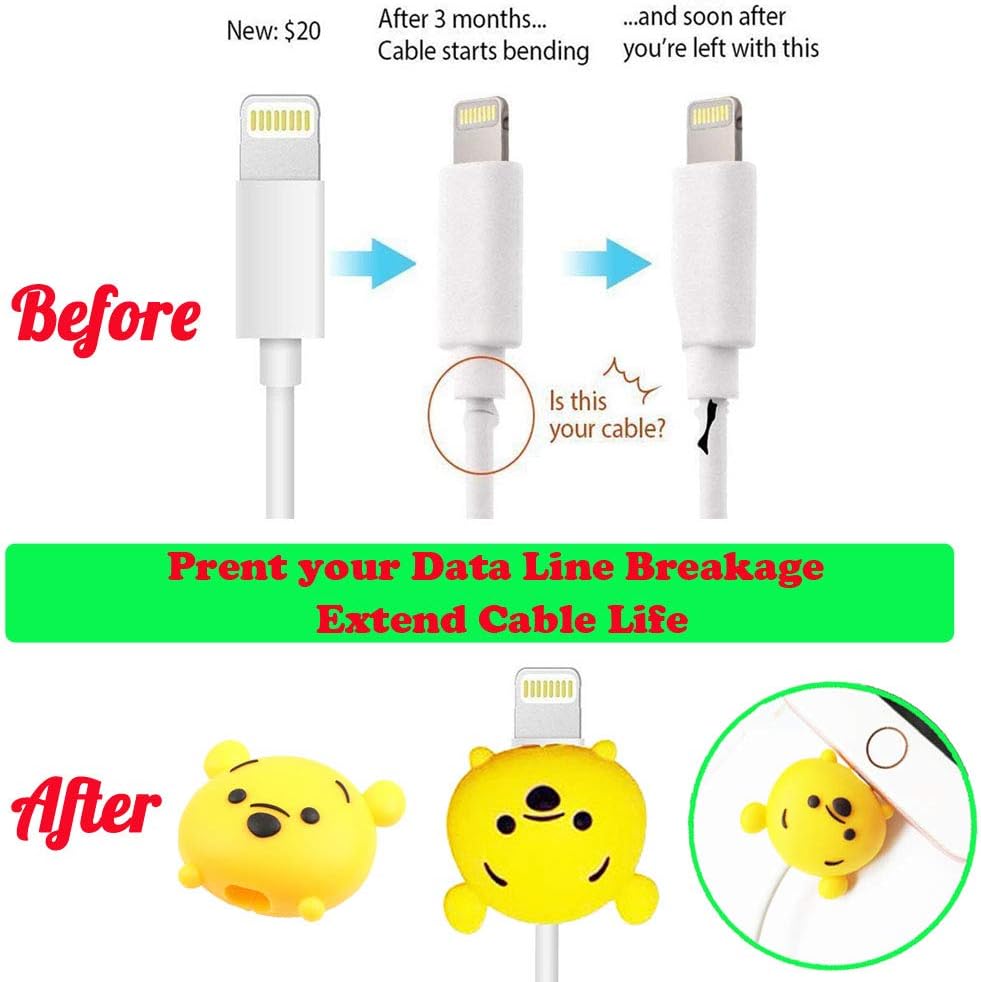 ZOSTLAND Paquete de 3 protectores de animales rojos y rosados, cargador USB, protector de línea de auriculares, compatible con todos los iPhone 15,