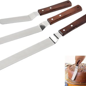 Espátula de glaseado compensada, juego de espátulas en ángulo para tartas con cuchillas de 6, 8, 10 pulgadas, espátulas para glasear para decoración Espátula de glaseado compensada, juego de espátulas en ángulo para tartas con cuchillas de 6, 8, 10 pulgadas, espátulas para glasear para decoración